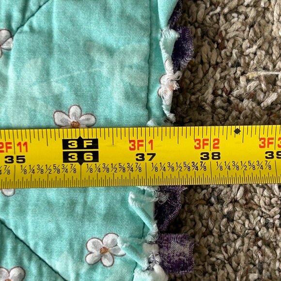 Handmade Rag Quilt Dominate Ragtime Children Nursery Lap Patchwork 43 X 37 Inch - Picture 5 of 16